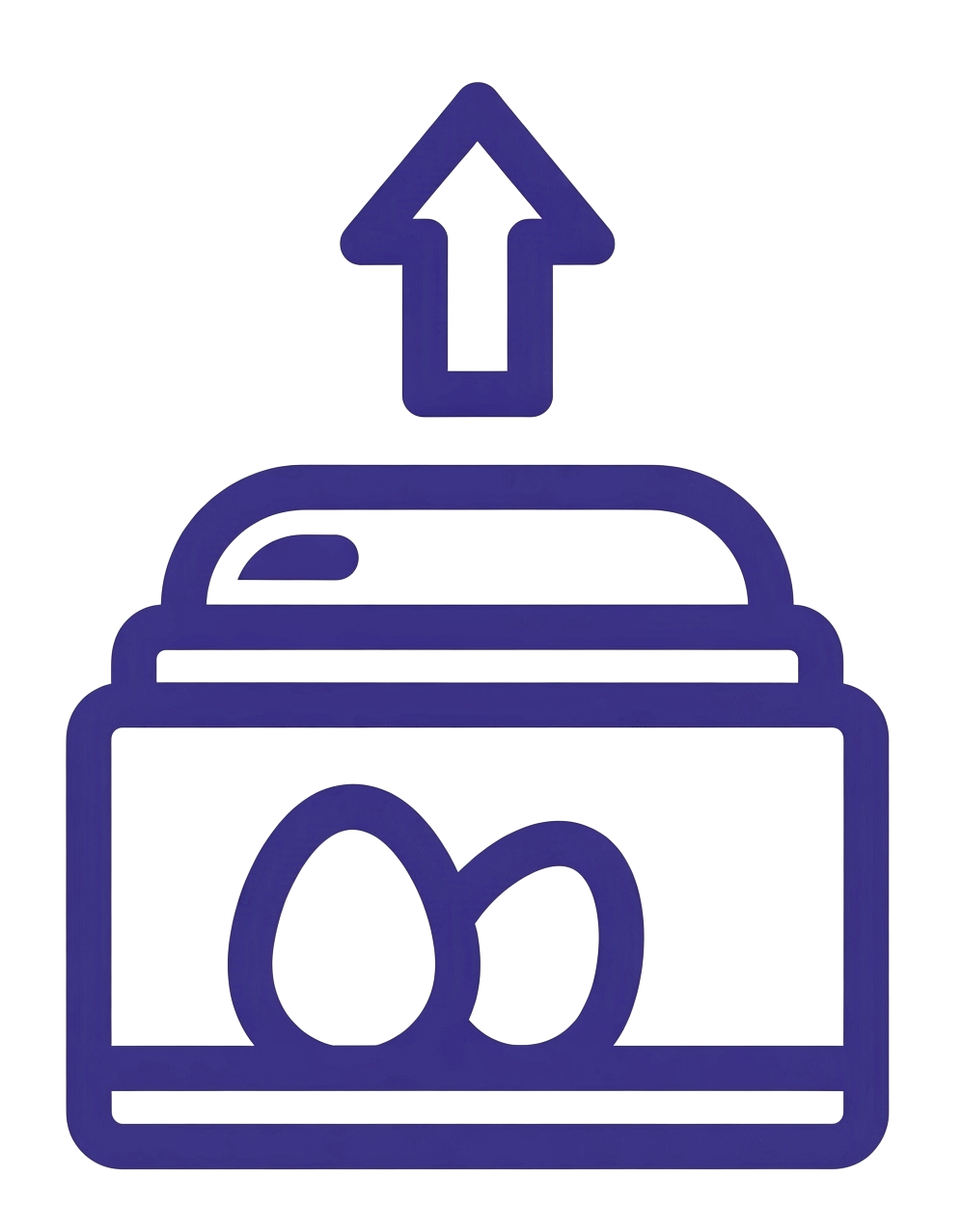 Incubator holding eggs